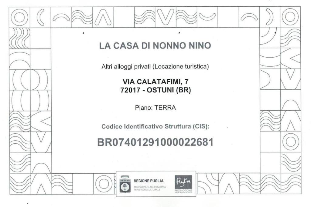 奥斯图尼La Casa Di Nonno Nino别墅 外观 照片